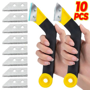 10PCS Tile Gap Grout Cleaning Remover Wall Floor Tiles Joint Cleaner Scraper Caulk Remover With Replacements Blade Tile Cleaner Tools