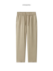 Summer Thin Ice Silk Cool Casual Pants Drawstring Elastic Waist Pants Drape Wide Leg Pants Straight Suit Pants Men