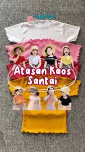 ByKiddos – (LOKAL) Atasan Kaos Santai Anak Perempuan Lengan Pendek Casual  / T-shirt Polos Sutra Es / Kaos anak