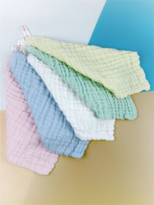 Pure Cotton Muslin Baby Towels Bath Towels Childrens Handkerchiefs Face Wash Towels Five Pieces Set Newborn Infant Saliva Towels