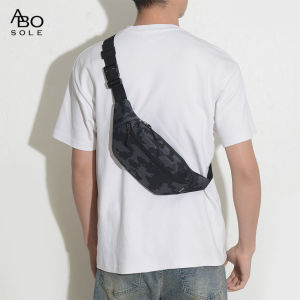 ABOSOLE Men’s Waist Bag Chest Bag Crossbody Bag Multi-Functional Fitness Bag Three Layer Pocket Design Small Waist Pouch Waterproof Wear-Resistant Waist Bag with Adjustable Strap for Workout Running