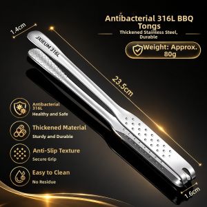 Stainless Steel Heat Resistant BBQ Tongs