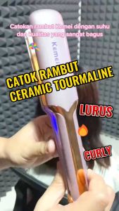 CATOKAN RAMBUT/PELURUS RAMBUT CURLY KEMEI CERAMIC TOURMALINE 2 IN1 ORIGINAL
