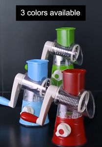 Alat Pemarut/pengiris Sayur/buah Putar Tangan 3 In 1 Bahan Plastik+stainless Steel