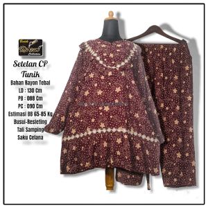 SETELAN Wanita Bahan Rayon Jumbo Set Celana Panjang Dewasa XXXL Muat Bb 65-85Kg LD130