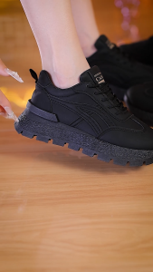 Kingbest "Free Box" Size (36 - 41) Ruka Fullblack Sepatu Wanita Sneakers Fashion Casual Korean Look 9007