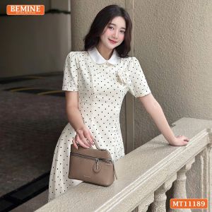 Đầm thiết kế BEMINE cổ sen ngực đính hoa dáng chữ A phù hợp đi chơi-MT11189