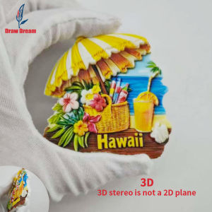 1Pc Hawaiian Creative 3D Embossed Refrigerator Magnet World Travel Souvenir Collection Suitable for Home and Office Decoration Personalized Exclusive Travel Souvenir Magnetic Refrigerator Magnet Home Decoration Kitchen Room Office Cabinet Crafts...