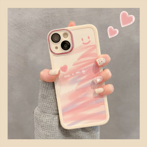 Suitable for Apple 14 Phone Case Iphone13promax Pink Graffiti Heart Smiley Face 11 Female 12 Minimalist Ins Japanese and Korean Style 15pro Artsy 13pro All-Inclusive Drop-Resistant 14pro Phone Case