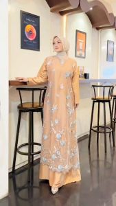 Jemila - Gamis Pesta Kondangan 2 Look Gaya Tutu Polos Tulle Bordir