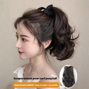 Ponytail Wig Female Scratch Clip High Ponytail Natural Fluffy Clouds Hot Simulation Hair Curly Hair Can Be Tied Pear Ponytail Wig马尾假发女抓夹款