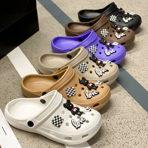 Summer Hole Shoe New Style Nurse Outdoor Casual Cartoon Couple Cute Flat Bottom Beach Flat Sandals Breathable Slip-On EVA Material