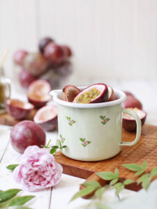 Thickened European Style Retro Enamel Milk Pot No Cover D10L17CM 600ML Cooking Utensil for Boiling Milk And Tea