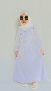 Gamis Anak Perempuan Terbaru Bahan Katun Untuk Usia 1 Sampai 11 Tahun Gratis Hijab Kerudung