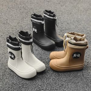 Rain Boots Women New Style 2024 Cute Cartoon Waterproof and Anti Slip Rain Shoes with Drawstring