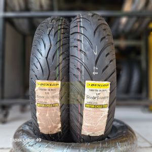 Ban DUNLOP Scoot Smart 2 PAKET AEROX 155 110/80-14 dan 140/70-14 Rim 14 Tubeless Ban Harian Motor Matic Honda Vario PCX dll