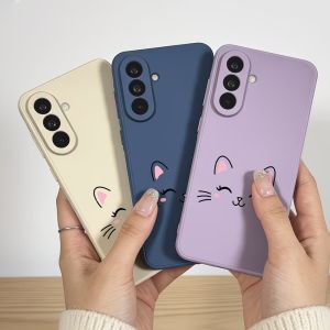 Multi Color Soft Silicone Phone Case For Samsung Galaxy A73 A72 A71 A70 A56 A55 A54 A53 A52 A51 A50 A36 A35 Cute Cat Print Cover