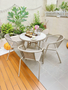 ST MIRREN | Mini Rattan Balcony Set Table and 2 Chairs