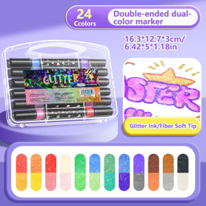 24-96 Color Glitter Markers Pen Dual Tip Glitter Marker Set Glitter Pens long nib marker DIY Crafts Shimmer Marker for Kids Gift