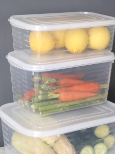 5Pcs 700ml Food Preservation Boxes Refrigerator Frozen Meat Sealed Box Kitchen Food Container Crisper with Lid Clear Fridge Storage Box