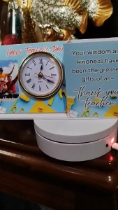 Personalized Sintra Board Pen holder with Round Clock Quotes and Photo