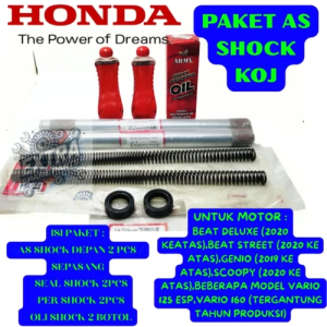 PAKET LENGKAP AS SHOCK DEPAN KODE-KOJ ASLI ORIGINAL HONDA (2AS+1SET SEAL+2 PER+1SET OLI) ORI 100%  .