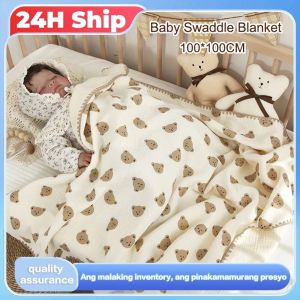 100*100cm Skin-friendly Baby Cotton Swaddle Blanket for Baby Soft Breathable Anti-overheating Infant Muslin Blanket 