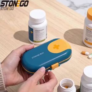JJYY Portable Pill Box Medical Kits Vitamin Pills Box Storage Box 8 grids Pill Container Health Travel Supply Mini Pill Box 1PC