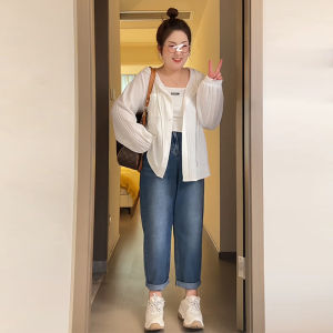 plus Size Hooded Shirt Jacket Women Autumn Winter Slimming Loose Meat Covering Textured French Chic Casual Top