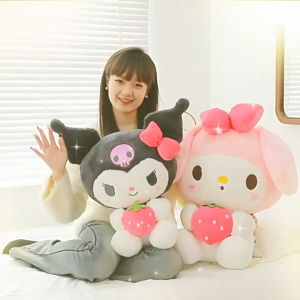 Birthday Gift Cute Kuromi Plush Toy Sanrio Plushie Melody Toy Doll Pillow Kawaii Patung 库洛米娃娃玩偶公仔