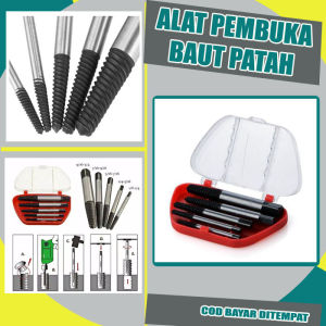 JM SCREW EXTRACTOR Alat Pembuka Baut Patah Dol 1 Set 5 pcs