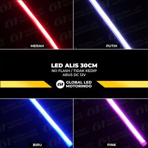 WERACE LED Alis Fleksibel 30cm No Flashing Tidak Kedip Tidak Running 12V Universal Harga Satuan