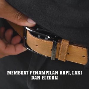 Ikat Pinggang Pria Jumbo 150 cm XL Kulit Sapi Crazy Horse Gaya Simple Keren Awet Formal Non-Formal