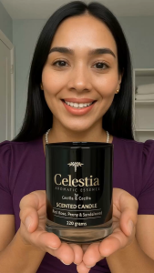 Celestia Aroma -  Red Rose Peony & Sandalwood  Scented Candle 200g - Candles & Candleholders - Romantic & Sensual Scent For Home Premium Gift Set Souvenir Room Fragrance & Diffuser