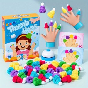 Thumb Hat Two-person Battle Game Fine Motor Skills Training Toy For Left And Right Hands Color Recognition Matching Toy Enlightenment Early Education Puzzle Teaching Aid Desktop Game