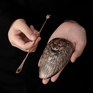 Handmade Pure Copper Tea Set Two-Piece Set Kung Fu Tea Tools Tea Ceremony Accessories Tea Spoon Tea Scoop Luxury Chinese Style