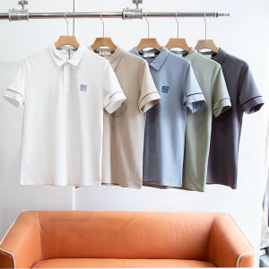 เสื้อยืดคอโปโลชายระบายอากาศได้ดี ทรงหลวม แขนสั้น ผ้าฝ้าย สไตล์ลำลอง สำหรับใส่ไปทำงาน ใส่ลำลอง ฤดูร้อน ปี 2024