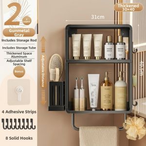 MINGZHIYIFAN | Drill-Free Bathroom Shelf