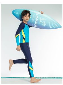 Boys long sleeve rushguard Competitive One Piece Swimwear Uv Kids Swimming Costume Quick Dry Teenage Bathing Suit Lycra Wetsuit for 5-18Years