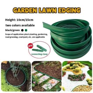 Garden Lawn Stone lsolation Landscape Edging Root Barrier Plastic Garden Fence Black/Green草石隔离带园林围树圈