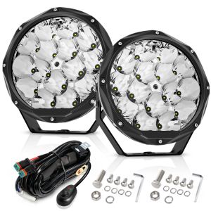 ไฟหน้ารถไฟทำงาน2ชิ้น8.5นิ้ว46W FD-19015D ไฟแหล่งกำเนิดแสง LED 12 # หนึ่งสำหรับสอง (106สาย) 3เมตรบอร์ดสวิตช์คลื่น + ประกัน + ขั้วความดันเย็นกับสองแกน DT ปลั๊กตัวผู้และสองสายแยกย่อย