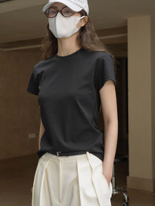 Áo Thun Cotton Màu Xanh Lá Cây Tay Ngắn Thiết Kế Ôm Vừa Vặn Thời Trang Ngắn Đa Năng Vai Áo Thường Ngày Cho Nữ