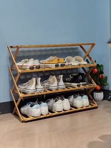 Banboo Shoe Rack Organizer 4/5/6 Layers Banboo Shoe Rack Solid Wood Organizer Wooden Storage Shelves Stand Shelf
