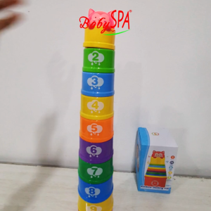 [𝐒𝐆 𝐒𝐞𝐥𝐥𝐞𝐫] BabySPA Rainbow Light-Up Stackable Cups Shower Scooper