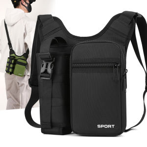 Fashionable Mens Travel Backpack Outdoor Sports Casual Single Shoulder Crossbody Bag Convenient Water Cup Bag