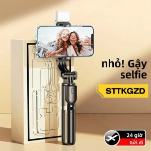Gậy Selfie Mini Cầm Tay Có Đèn LED Chân Máy Ba Chân Gấp Gọn Giá Đỡ Điện Thoại Bluetooth Với Điều Khiển Chụp Ảnh Từ Xa Không Dây