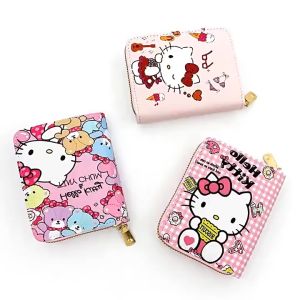 Cute Wallet Hello Kitty Coin Purse Kawaii Cute Card Holder Women Pu Casual Money Bag Kids Toy Birthday Gift for Girl