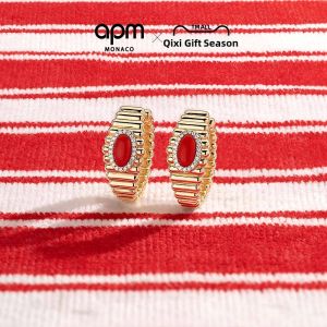 Golden Ruby Circular Ear Ring