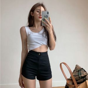 High Waist Womens Shorts Summer 2024 New Style Versatile Workwear Denim Skirt Sweet And Spicy Wide Leg Jeans Pants