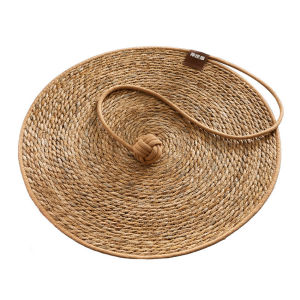 เสื่อหวาย พรมลับเล็บแมว กันข่วน ที่ลับเล็บเเมว ที่ข่วนเล็บเเมว เสื่อหวาย 40cm/60cm/80cm/100cm ที่นอนเเมว ที่นอนสัตว์ เสื่อแมววงกลม พร้อมลูกบอลของเล่น